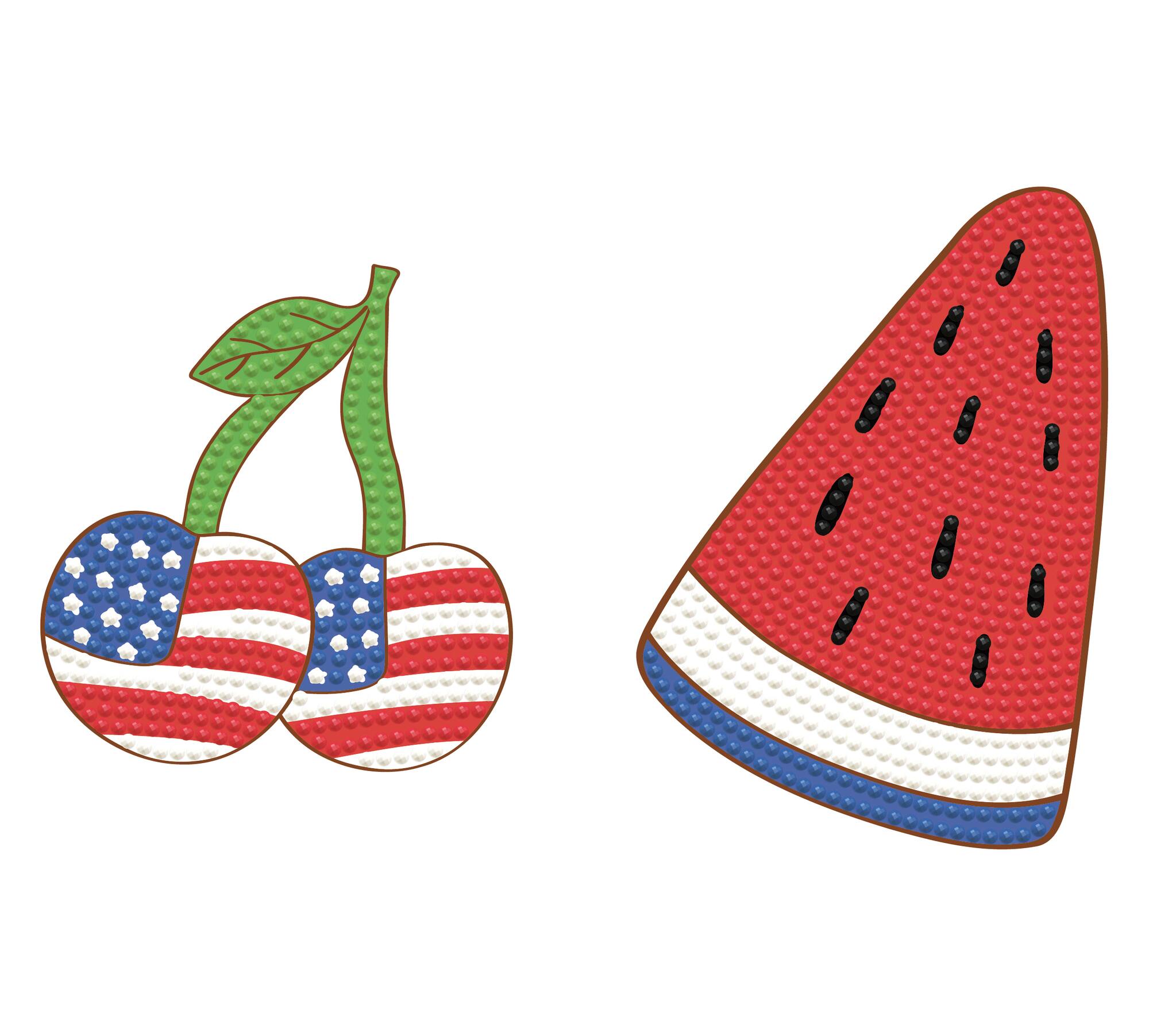 Diamond Dotz® Red, White & Blue Patriotic Fruits Iron-On 'n' Dot Kit